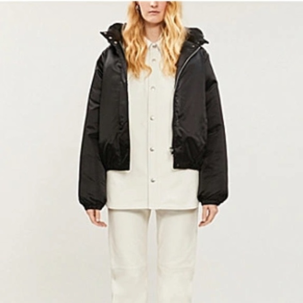 J Brand Women's Bora Black Satin Puffer‎ Jacket Small